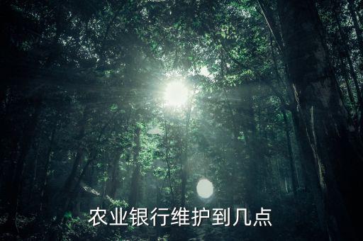 農業銀行維護到幾點