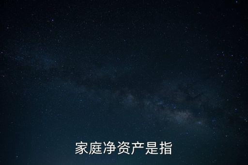 家庭凈資產是指