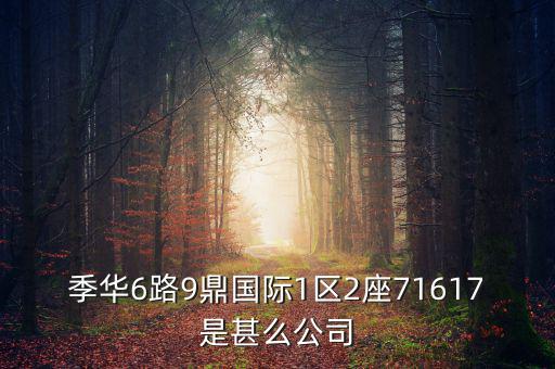 季華6路9鼎國際1區2座71617是甚么公司
