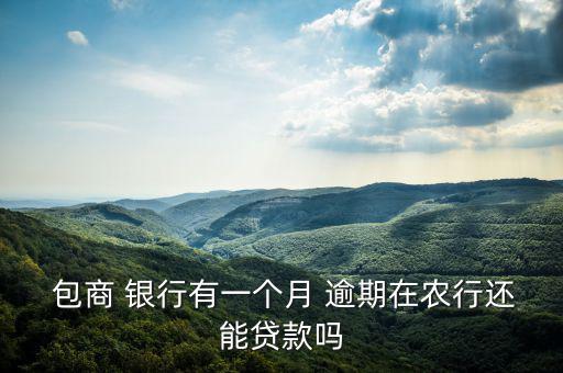  包商 銀行有一個月 逾期在農行還能貸款嗎