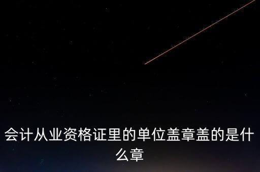 會計從業資格證里的單位蓋章蓋的是什么章