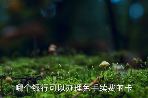哪個銀行可以辦理免手續費的卡