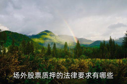場外股票質押的法律要求有哪些