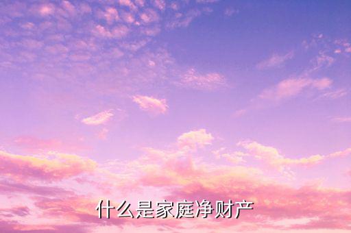 什么是家庭凈資產，什么是家庭凈財產