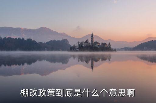 棚改政策到底是什么個意思啊