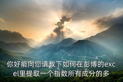 你好能向您請教下如何在彭博的excel里提取一個指數所有成分的多