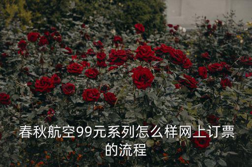  春秋航空99元系列怎么樣網上訂票的流程