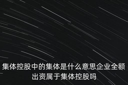 集體控股中的集體是什么意思企業全額出資屬于集體控股嗎
