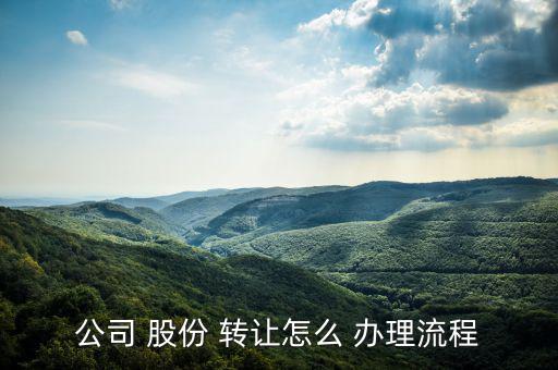 公司 股份 轉讓怎么 辦理流程