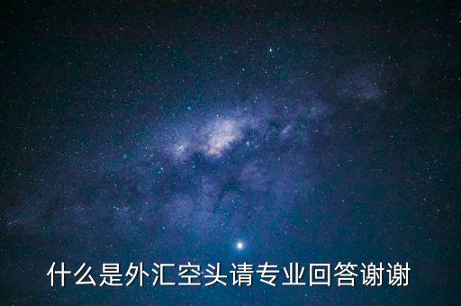 什么是外匯空頭請專業回答謝謝