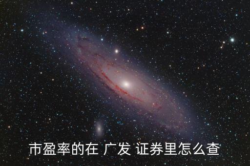 廣發證券怎么通過代碼查股票,如何查詢市盈率?