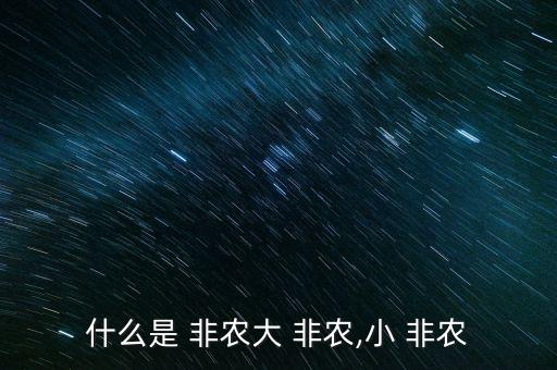 什么是 非農大 非農,小 非農
