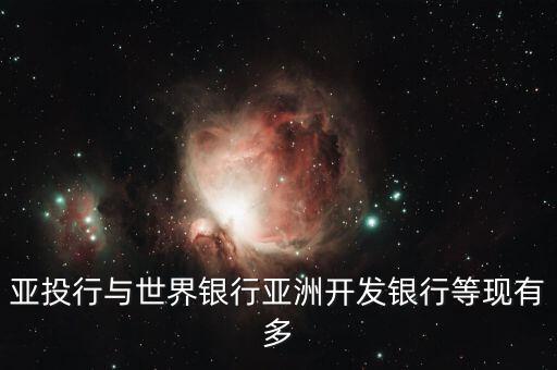 亞投行與世界銀行亞洲開發銀行等現有多