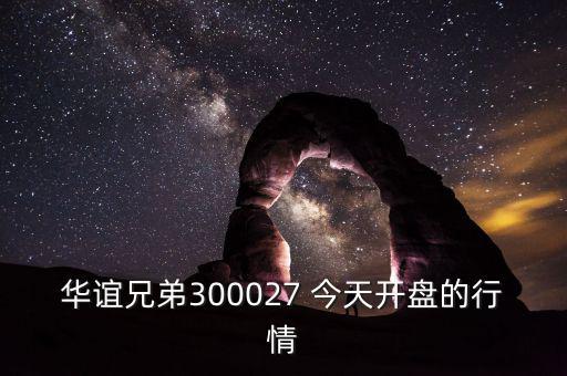 華誼兄弟300027 今天開(kāi)盤的行情