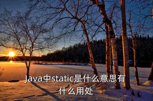 中翌靜態是什么，Java中static是什么意思有什么用處
