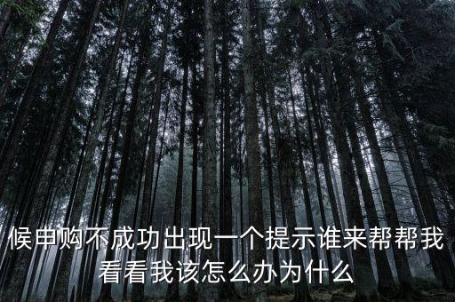 候申購不成功出現一個提示誰來幫幫我看看我該怎么辦為什么