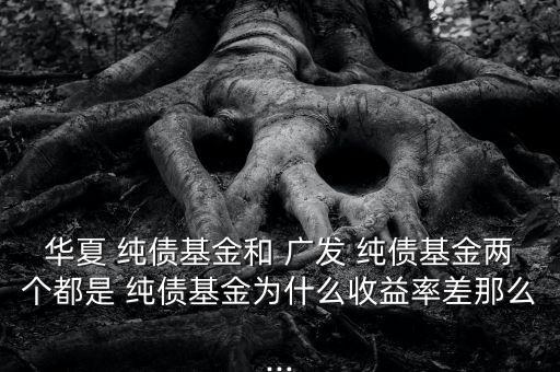 華夏 純債基金和 廣發 純債基金兩個都是 純債基金為什么收益率差那么...