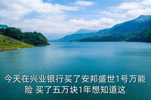 今天在興業銀行買了安邦盛世1號萬能險 買了五萬塊1年想知道這