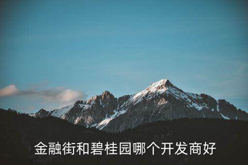  金融街和碧桂園哪個開發商好