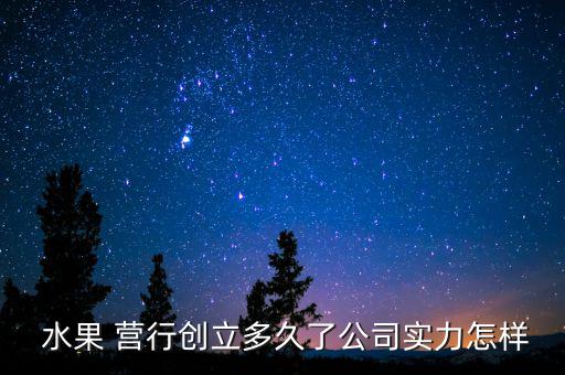  水果 營行創立多久了公司實力怎樣