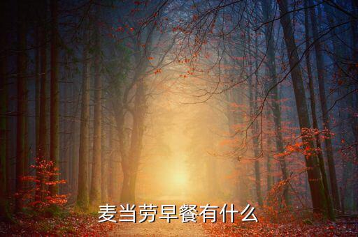 麥當勞早餐有什么