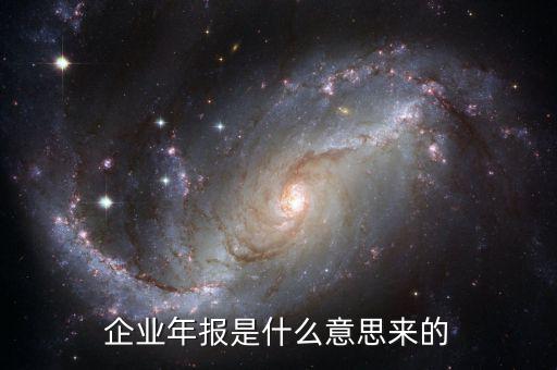 什么是企業年度報告，企業年報是什么意思來的