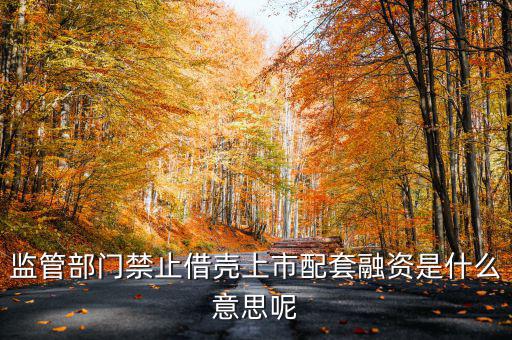 監管部門禁止借殼上市配套融資是什么意思呢