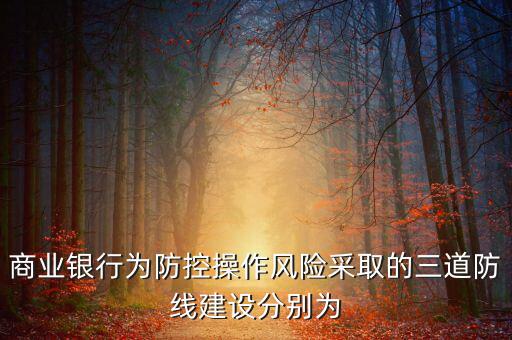 商業銀行為防控操作風險采取的三道防線建設分別為