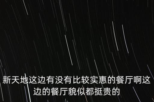 東方新天地都有什么餐廳，新天地這邊有沒有比較實惠的餐廳啊這邊的餐廳貌似都挺貴的