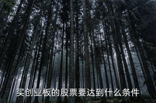 買創業板的股票要達到什么條件