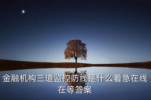 金融機構三道監控防線是什么著急在線在等答案