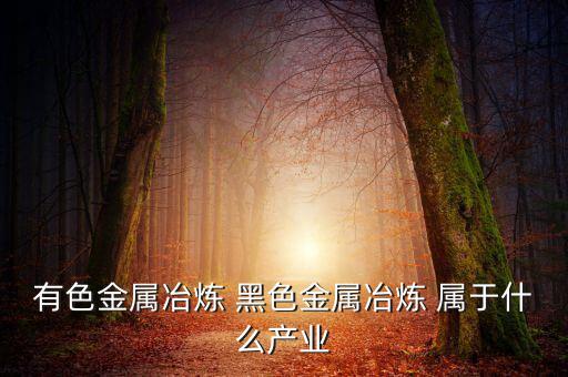 有色金屬冶煉 黑色金屬冶煉 屬于什么產業