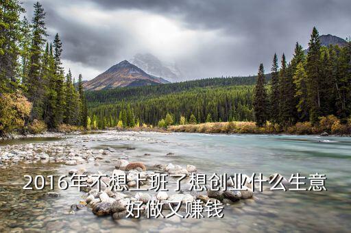 2016年不想上班了想創業什么生意好做又賺錢