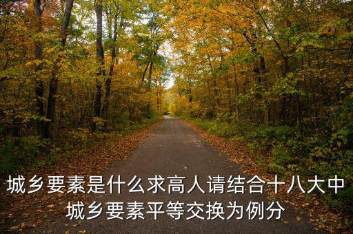 城鄉要素是什么求高人請結合十八大中城鄉要素平等交換為例分