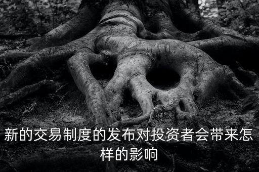 新的交易制度的發布對投資者會帶來怎樣的影響