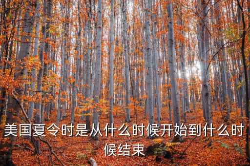 美國夏令時是從什么時候開始到什么時候結束