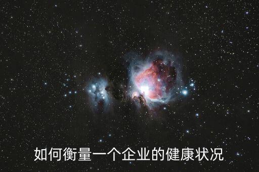 如何衡量一個企業的健康狀況