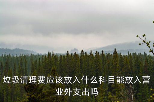 垃圾清理費入什么科目，垃圾處理費財務記哪個科目