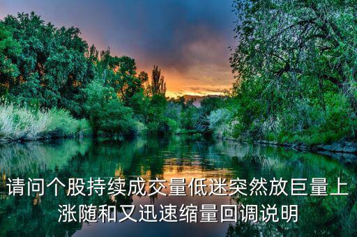 請問個股持續成交量低迷突然放巨量上漲隨和又迅速縮量回調說明