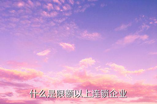 什么是限額以上連鎖企業