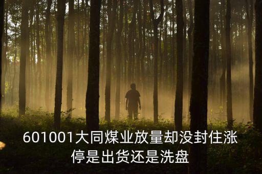 601001大同煤業放量卻沒封住漲停是出貨還是洗盤