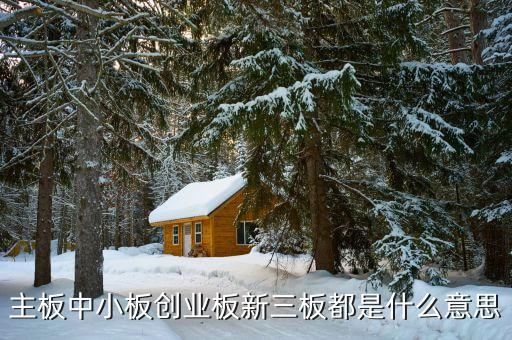 創小板是什么意思，主板中小板 創業板分別是什么意思