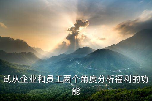 試從企業和員工兩個角度分析福利的功能