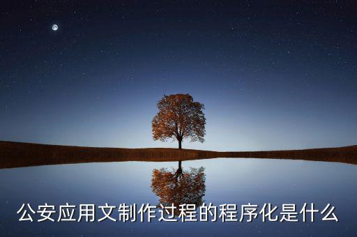 公安應用文制作過程的程序化是什么