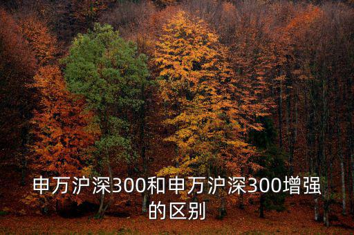 申萬滬深300和申萬滬深300增強的區別