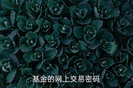 基金交易密碼是什么，基金的網上交易密碼