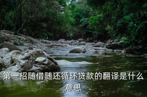 第一招隨借隨還循環貸款的翻譯是什么意思