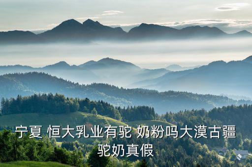 寧夏 恒大乳業有駝 奶粉嗎大漠古疆駝奶真假