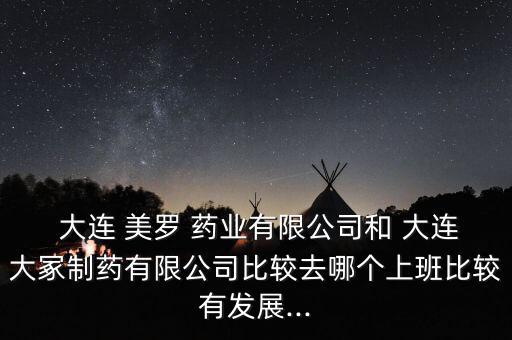  大連 美羅 藥業有限公司和 大連大冢制藥有限公司比較去哪個上班比較有發展...