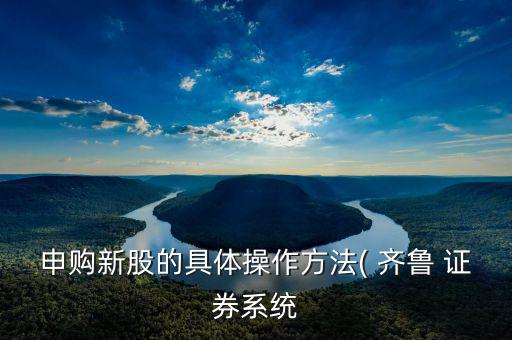 申購新股的具體操作方法( 齊魯 證券系統